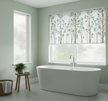 Tree roller blind minimalist botanical design - TenStickers