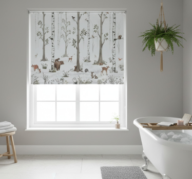 Tree roller blind playful woodland design - TenStickers