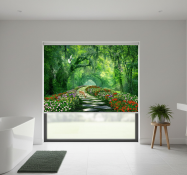 Tree roller blind surreal woodland path - TenStickers