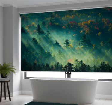 Tree roller blind the moody forest - TenStickers