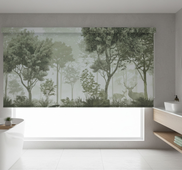 Tree roller blind tranquil nature retreat - TenStickers