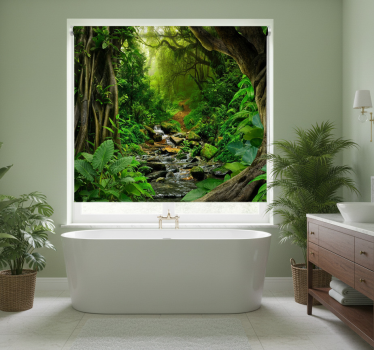 Tree roller blind tropical forest retreat - TenStickers