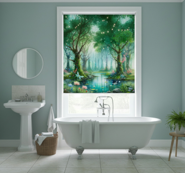 Tree roller blind whimsical fairy mural - TenStickers