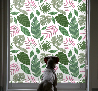 Tropical greenery theme living room roller blind - TenStickers