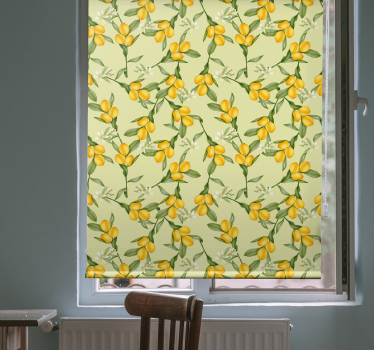 Tropical summer lemons pattern Fruit and vegetable roller blind - TenStickers