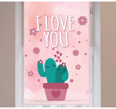 Valentine's day lovely cactus bedroom window blind - TenStickers