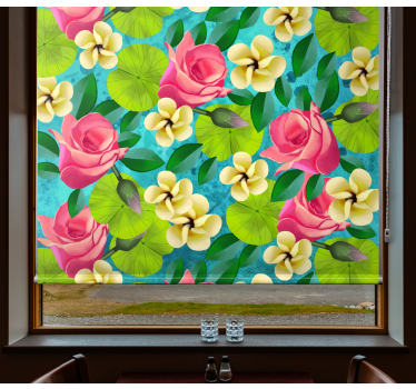 Vibrant blooms flowers and plants roller blind - TenStickers