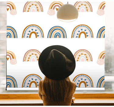 Nordic rainbow motifs children room roller blind - TenStickers