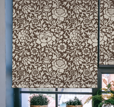 Vintage floral print flower roller blind - TenStickers