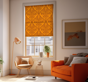 Orange Damask Vintage Pattern Living Room Blind - TenStickers