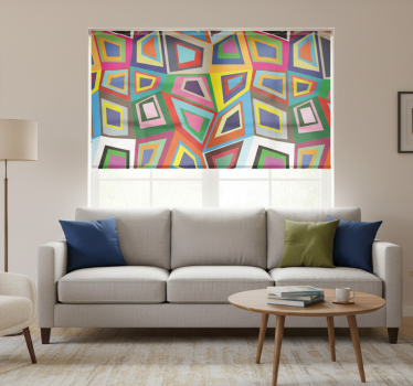 Vintage roller blind with colorful irregular squares - TenStickers