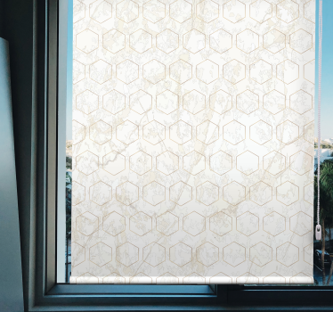 White and beige ornamental flower Bathroom window blind - TenStickers