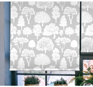 White and grey trees Tree roller blind - TenStickers