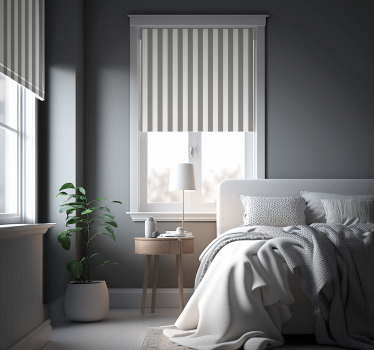 White grey stripes Nordic roller blind - TenStickers