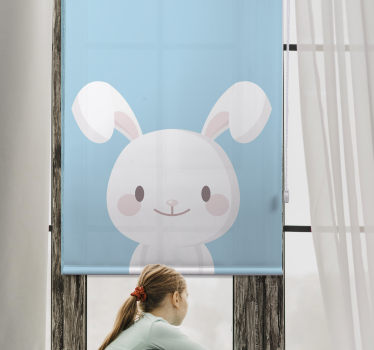 White rabbit Nordic roller blind - TenStickers