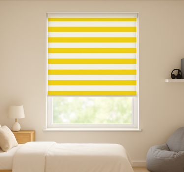 Yellow and white stripes teenage bedroom roller blind - TenStickers