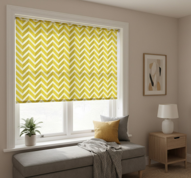 Yellow roller blind with geometric arrow pattern - TenStickers