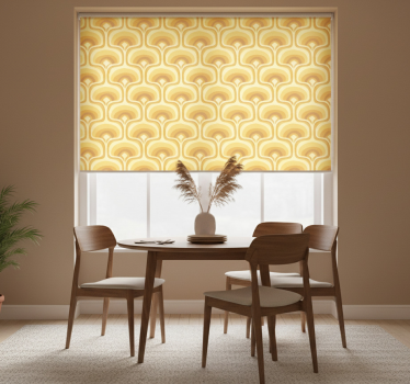 Yellow roller blind with retro yellow design - TenStickers