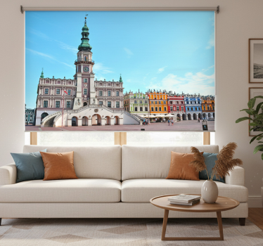Zamość city living room roller blind - TenStickers