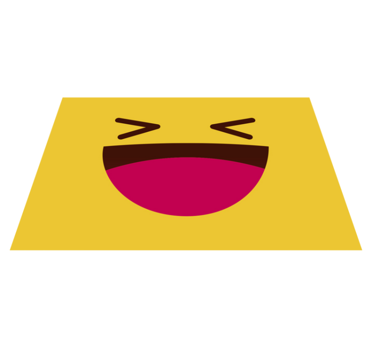 Modern emoji laughing face children placemats - TenStickers