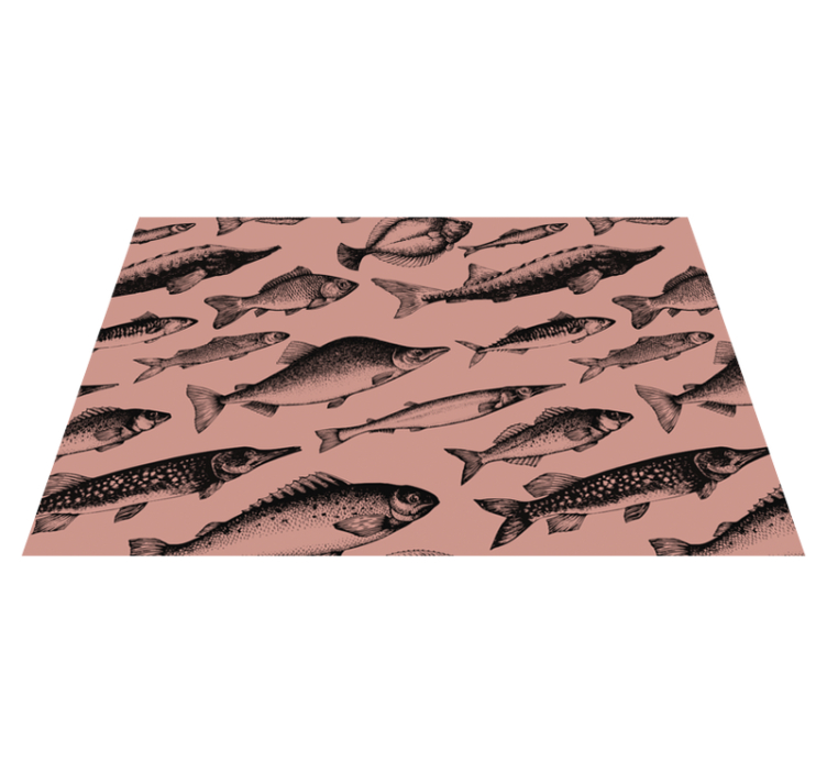 Hand drawn fish vinyl placemats - TenStickers