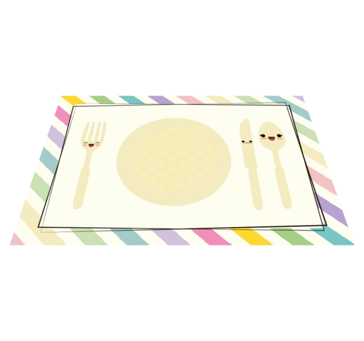 Colorful plate and cutlery children placemats - TenStickers
