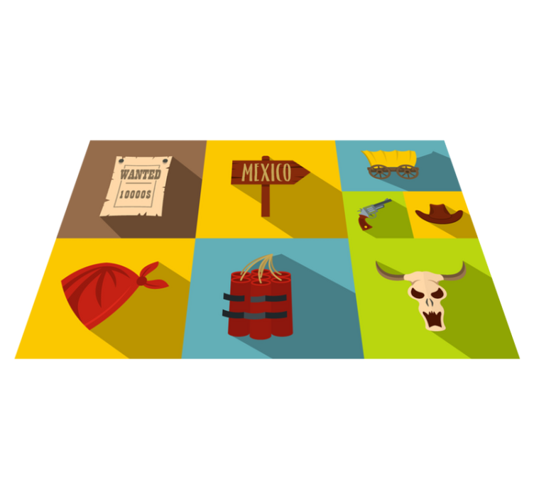 Cowboy tiles style children placemats - TenStickers