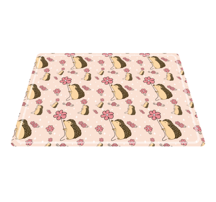 Porcupine and daisy hedgehog placemats - TenStickers