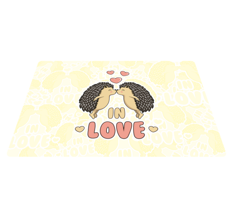 Porcupine in love hedgehog placemats - TenStickers