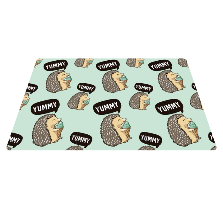Yummy porcupine hedgehog placemats - TenStickers