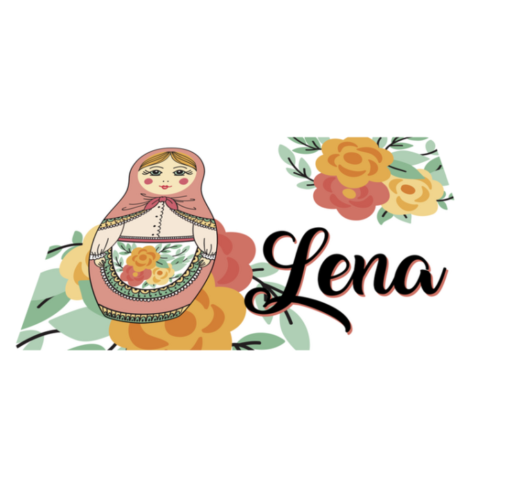 Personalizable placemat with matryoshka doll design - TenStickers