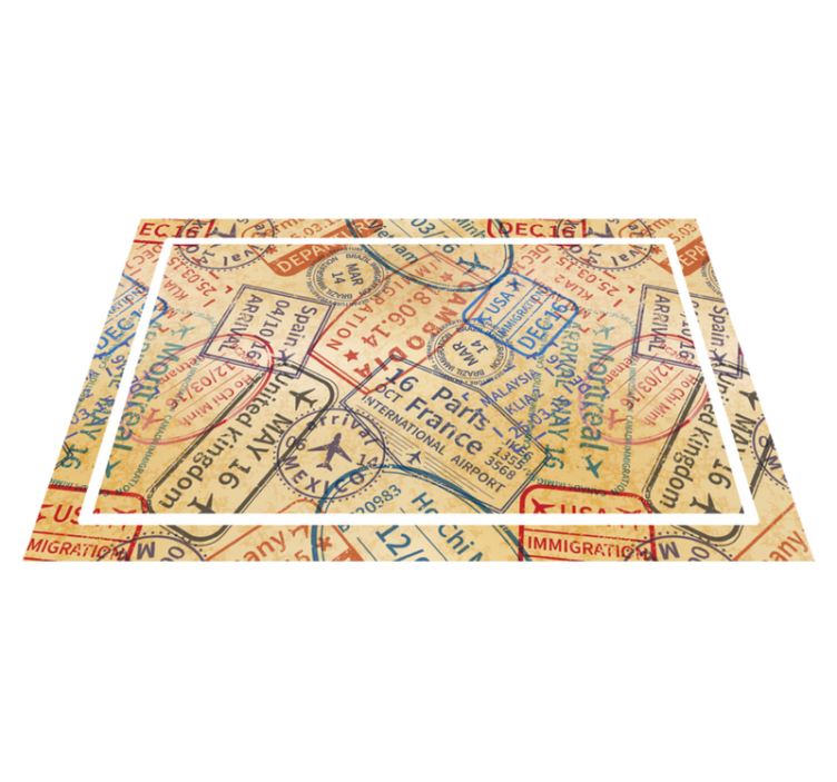 travel stamps home placemats - TenStickers