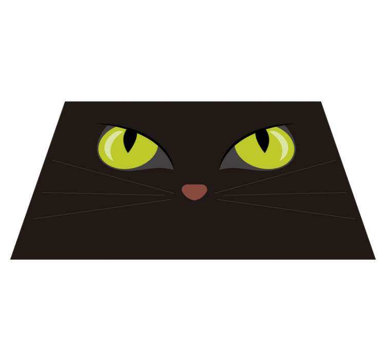 frightful black halloween cat placemats - TenStickers