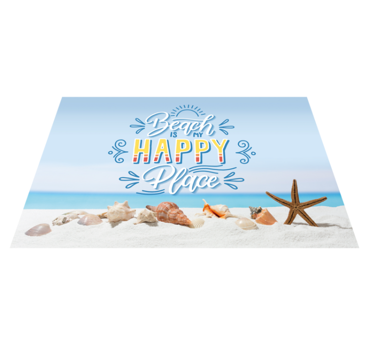 Placemat with quote beach happy place - TenStickers