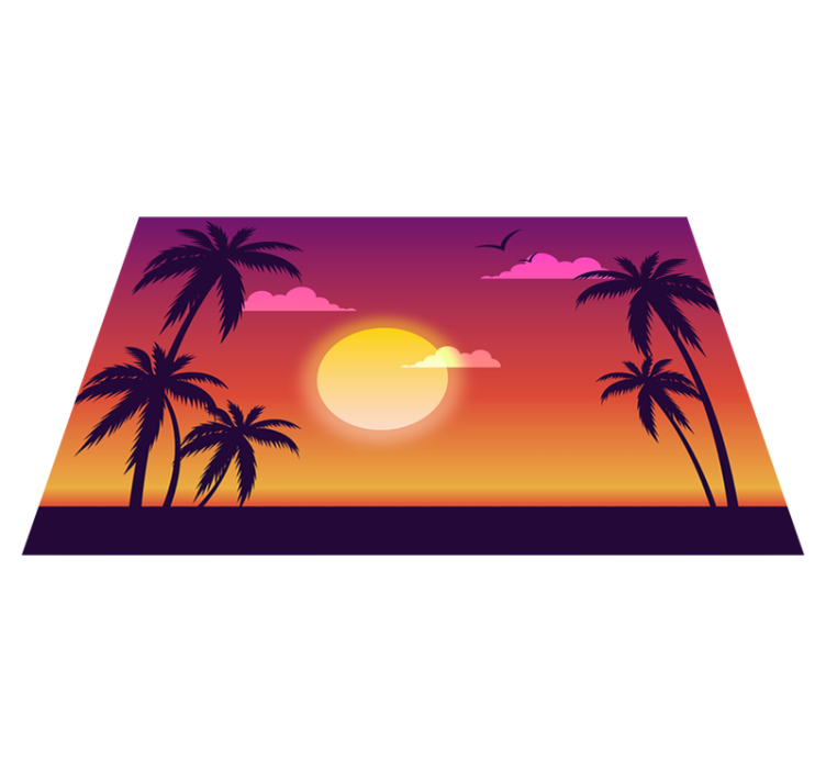 Modern placemat tropical sunset design - TenStickers