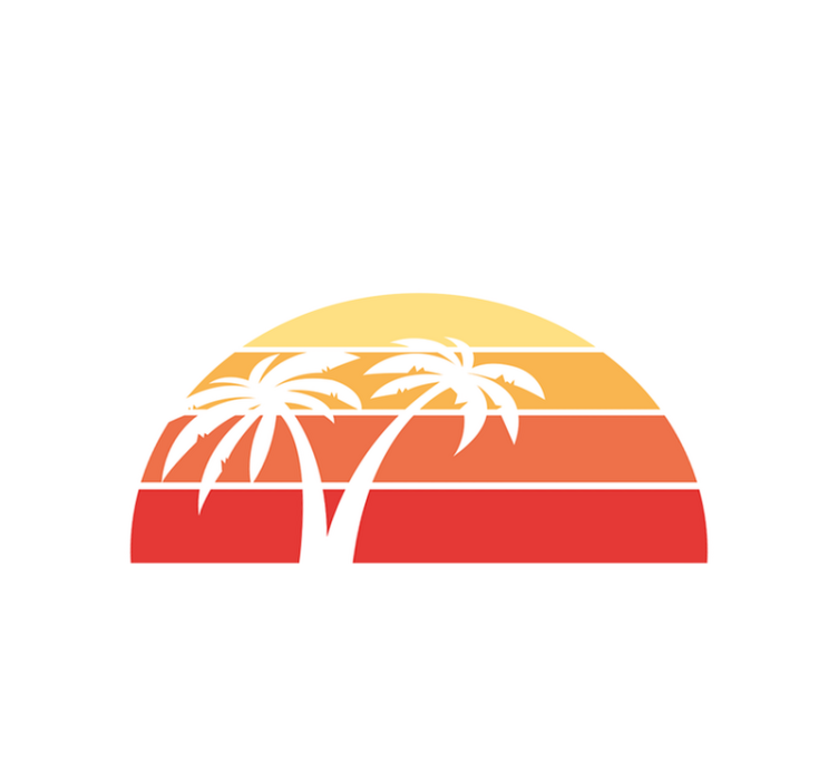 Retro Sunset 70's sun placemats - TenStickers