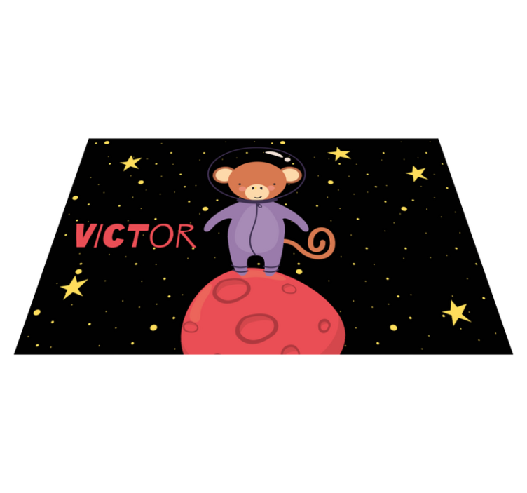 Children placemat monkey astronaut adventure - TenStickers