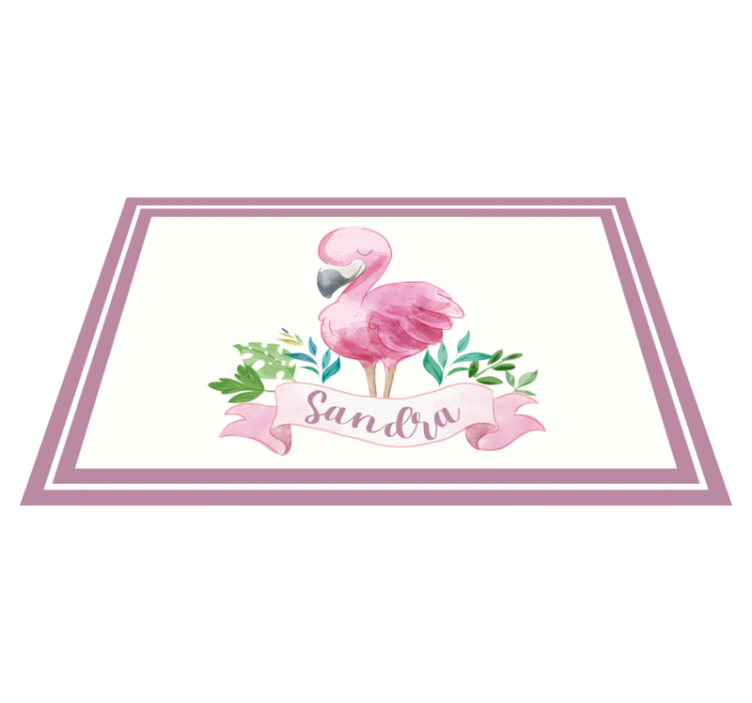 Personalizable placemat flamingo with ribbon - TenStickers