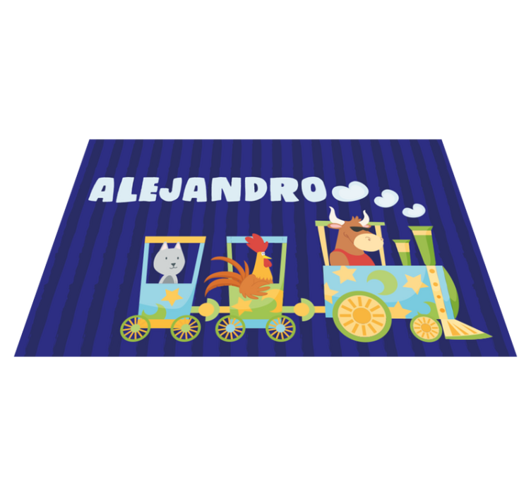 Children placemat colorful train animals - TenStickers