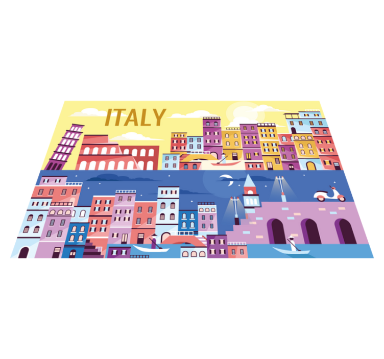Personalizable placemat vibrant italy cityscape - TenStickers