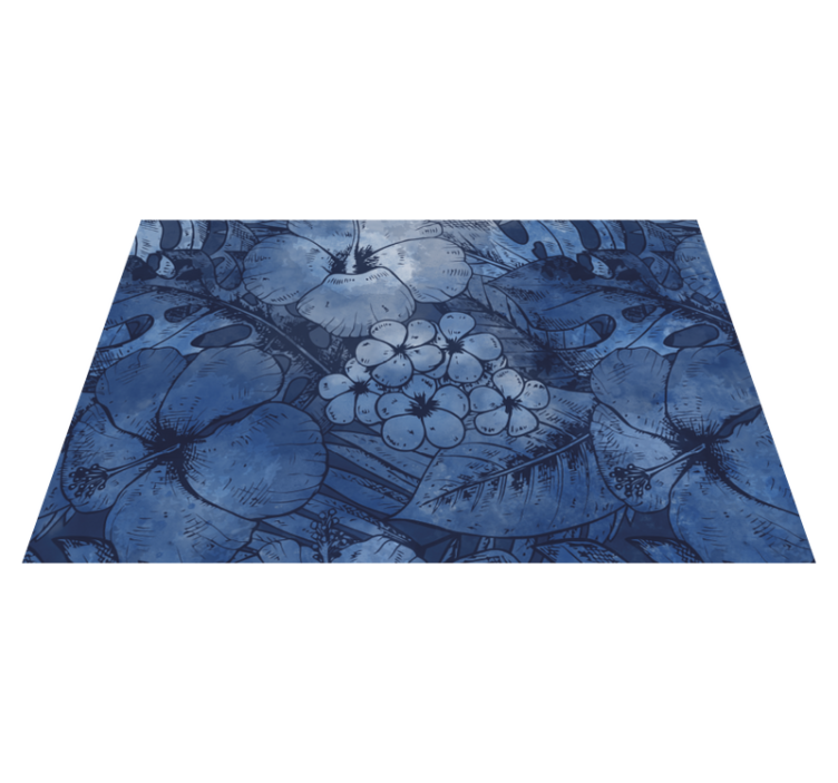 Blue watercolor flowers modern placemats - TenStickers