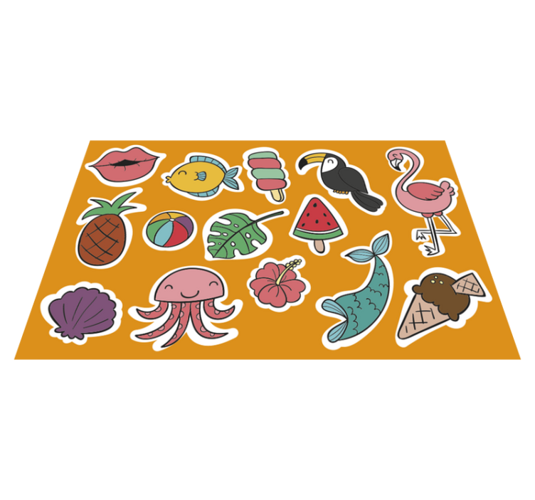 Children placemat with colorful tropical designs - TenStickers