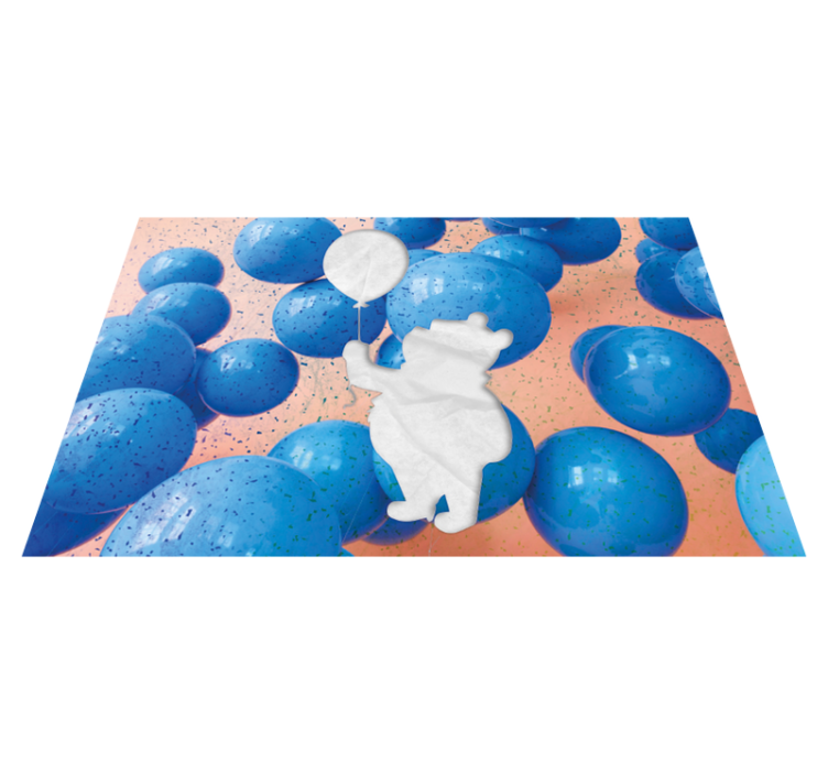 Children placemat bear with balloon design - TenStickers