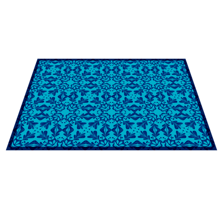 Blue mosaic with flowers  elegant placemats - TenStickers