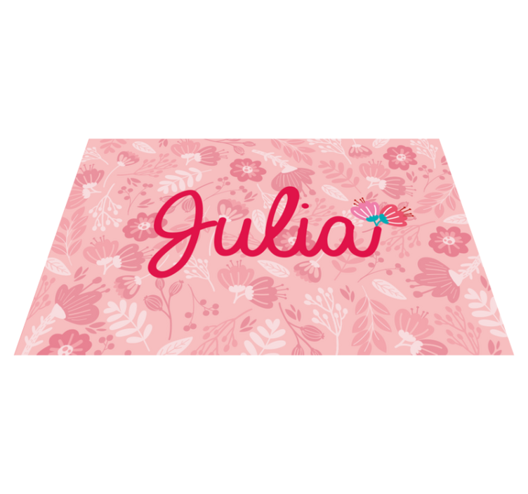 For kids flowers motifs with name placemats - TenStickers