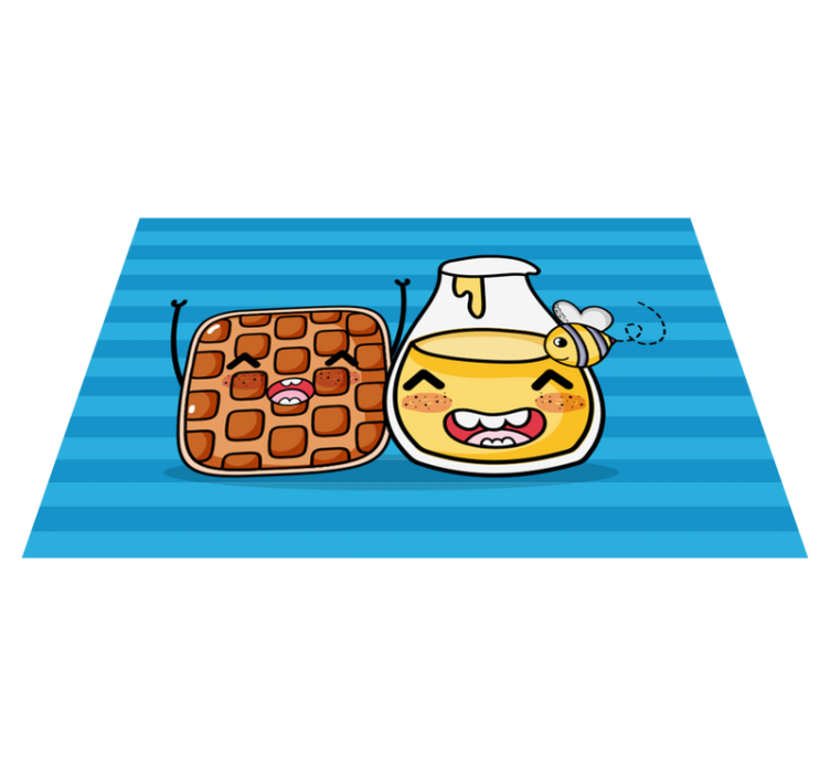Cute waffle and honey children placemat - TenStickers