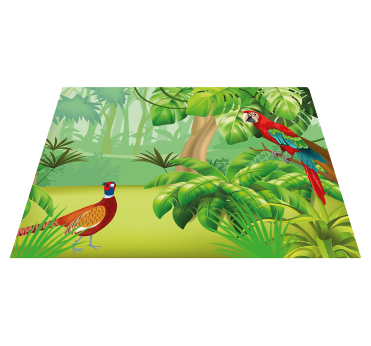 Parrot in the tropical jungle vinyl placemats - TenStickers
