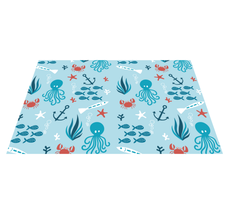 Colorful sea creatures children placemat - TenStickers