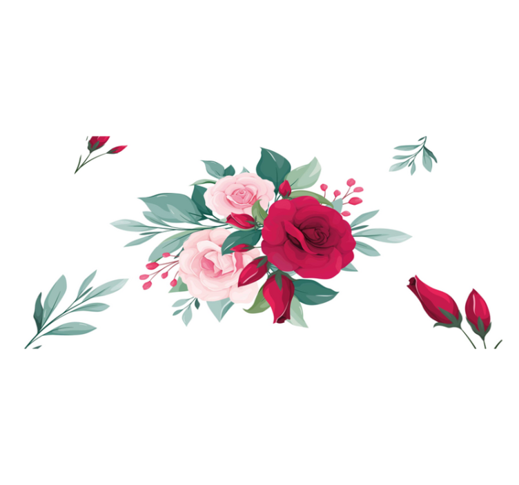 Original placemat floral arrangement design - TenStickers