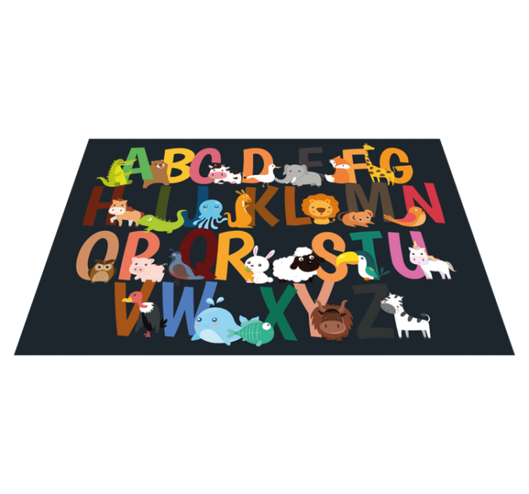 Children placemat with alphabet animal characters - TenStickers